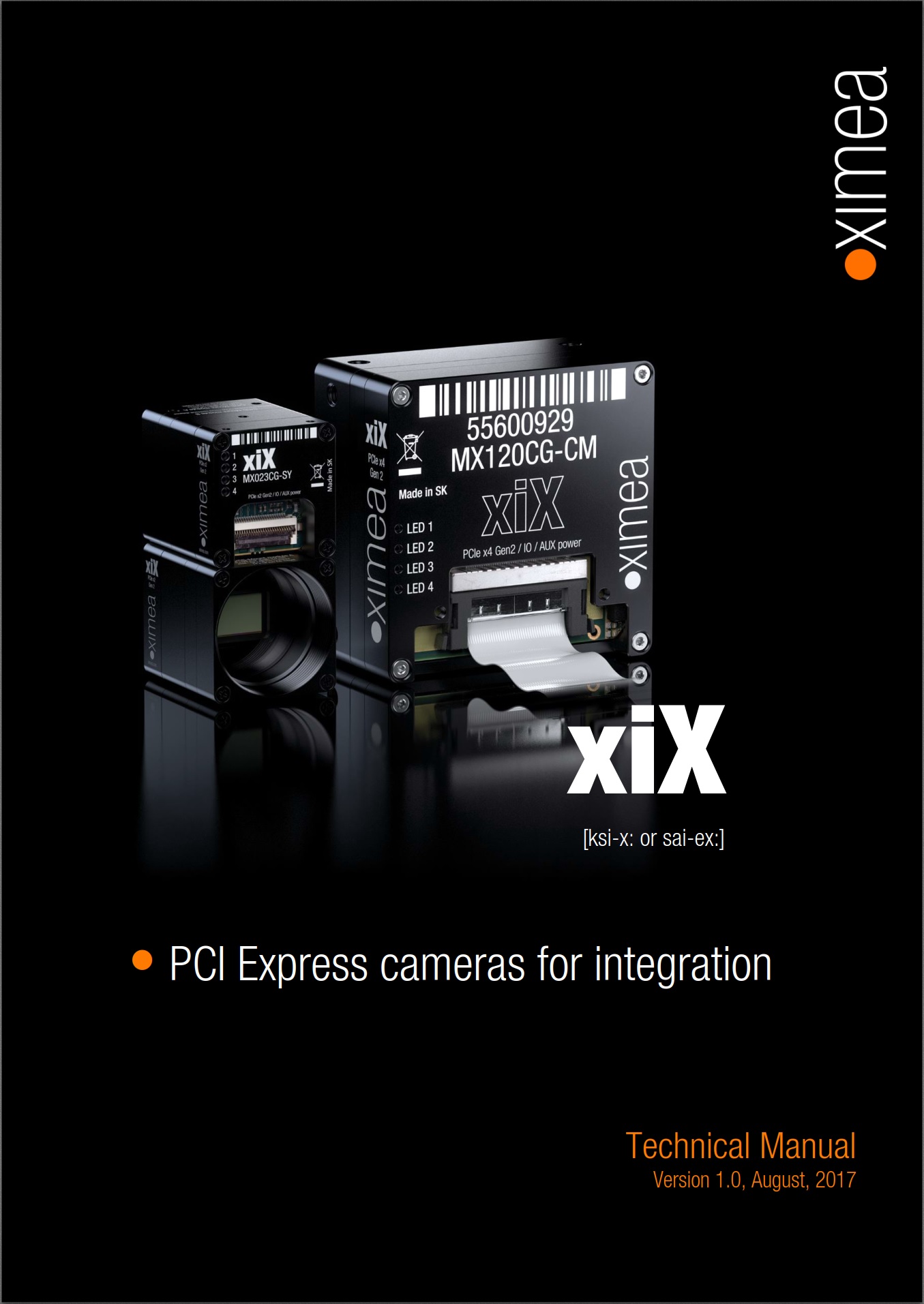 technical manual fast high speed multi camera Sony CMOS CMV20000 IMX174